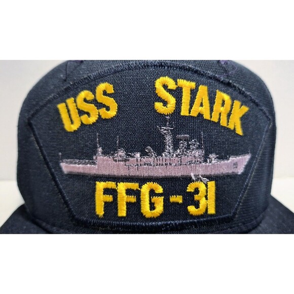 VINTAGE AJD BASEBALL CAPS US NAVY USS STARK FFG-31 SNAPBACK CAP HAT MADE IN USA - Picture 2 of 7